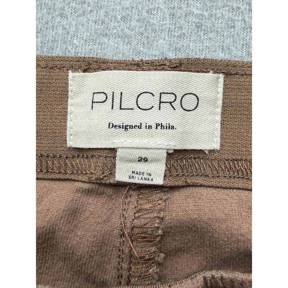 Pilcro Anthropologie Velvet Wide Leg Pants Womens 29 Brown Stretch Casual Retro - Picture 9 of 13